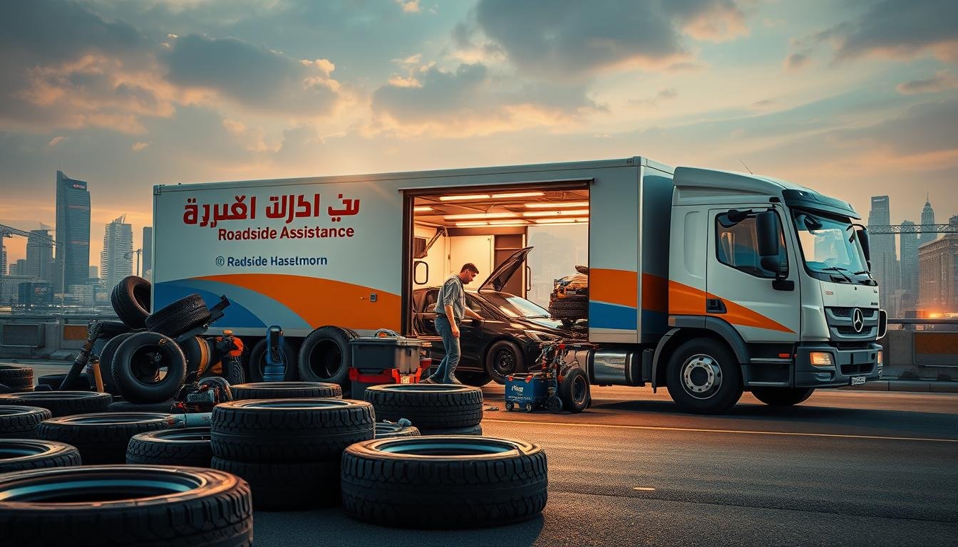 بنشر متنقل الكويت تبديل اطارات , تبديل بطاريات تواير ٢٤ ساعة بنجرجي الكويت